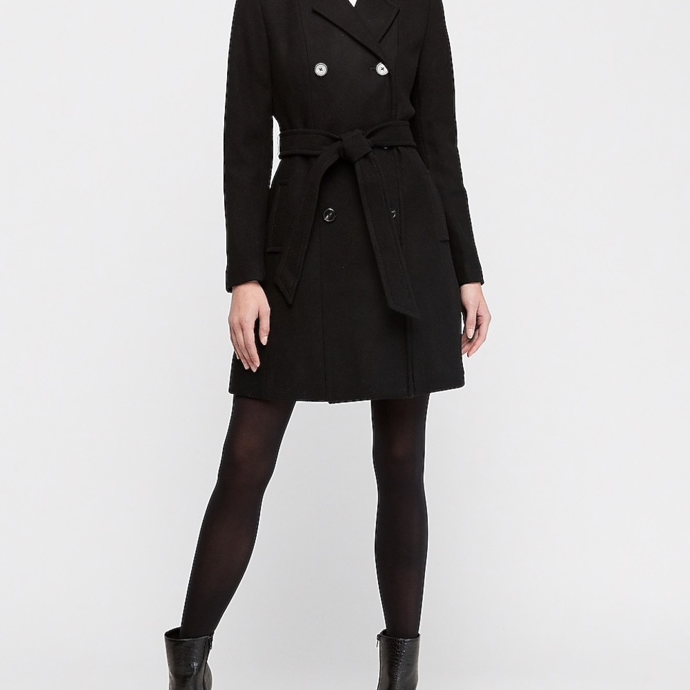 Express Belted wool blend coat xxs